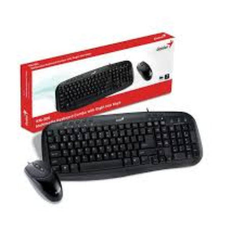 Genius Smart KM-200/ Combo Mouse y Teclado Alambrico/ Negro/ 31330003401