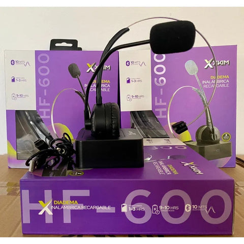 DIADEMA INALAMBRICA XKIM HF-600 BT 5.0 RECARGABLE