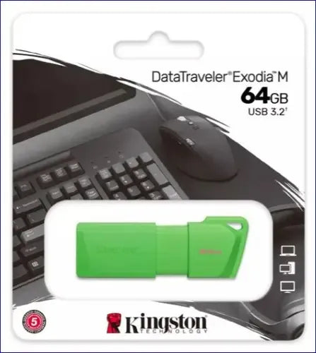MEMORIA USB KINGSTON DATATRAVELER 3.2 DTX M 64GB NEGRO/AZUL/VERDE/ROSADA