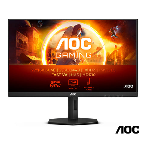 MONITOR GAMING AOC 27" 2K QHD 180Hz 2560x1440 PIVOT VA