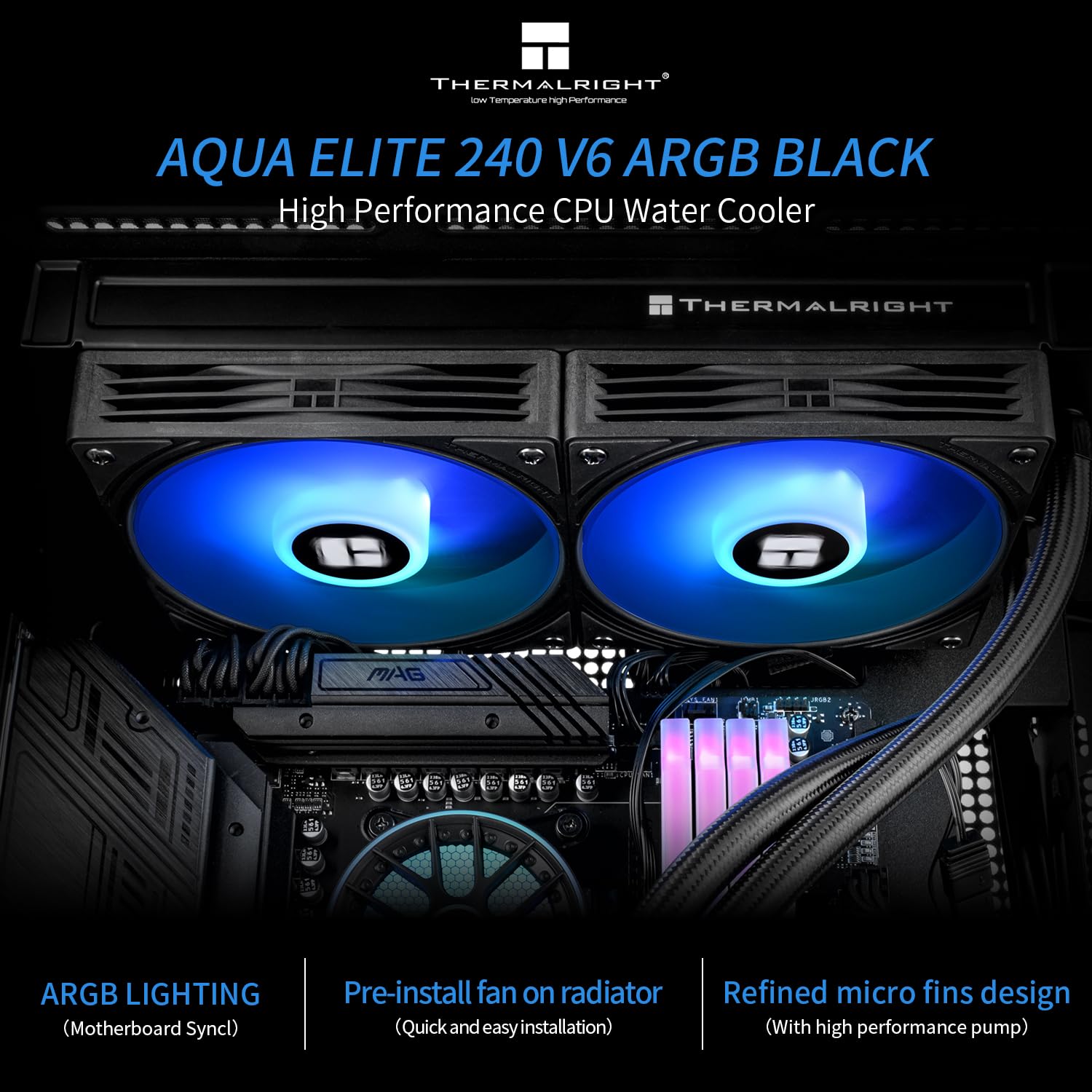 REFRIGERACION LIQUIDA AQUA ELITE 240 V6 ARGB NEGRA
