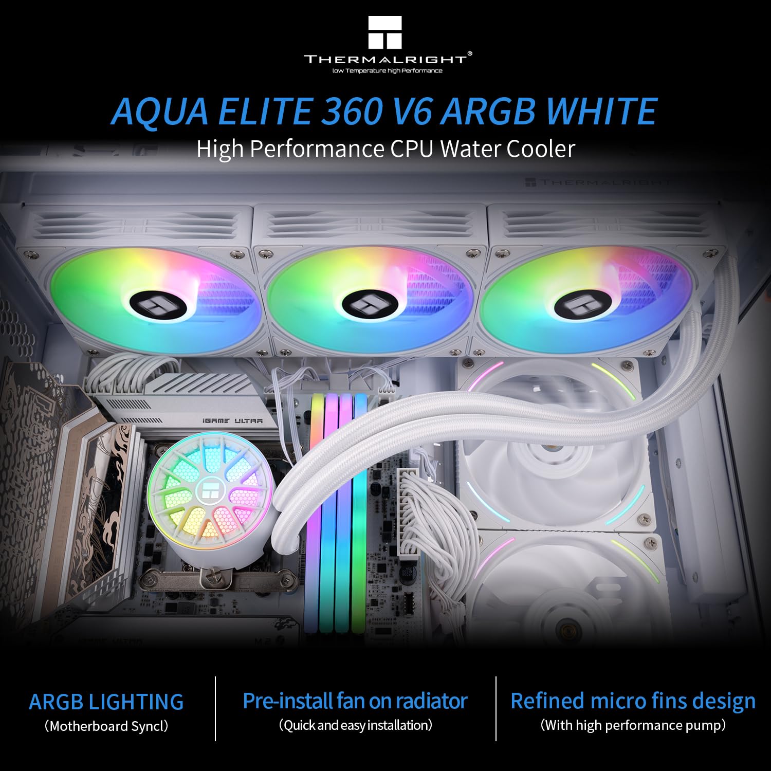 REFRIGERACION LIQUIDA AQUA ELITE 360 V6 ARGB BLANCA