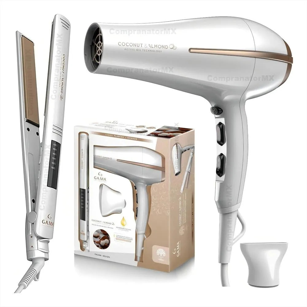COMBO PLANCHA + SECADOR GA.MA ITALY ESSENTIAL COCONUT & ALMOND