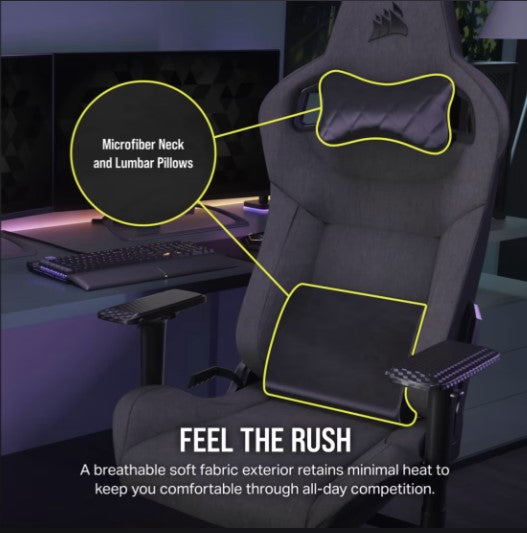 SILLA CORSAIR T3 RUSH CARBON ENCUENTRA TU PUNTO IDEAL