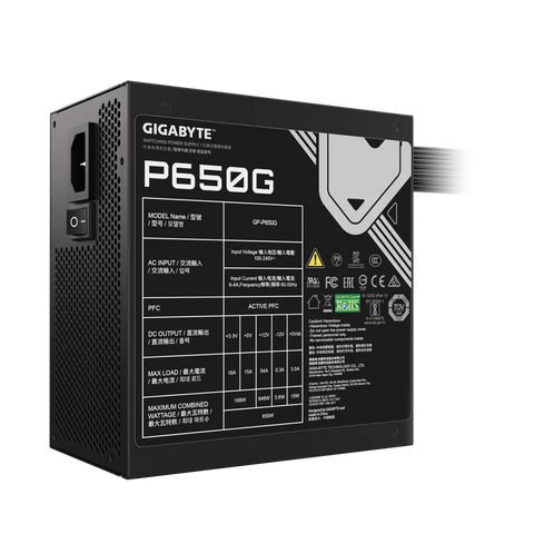 FUENTE GIGABYTE 650W CERTIFICADA 80+ GOLD