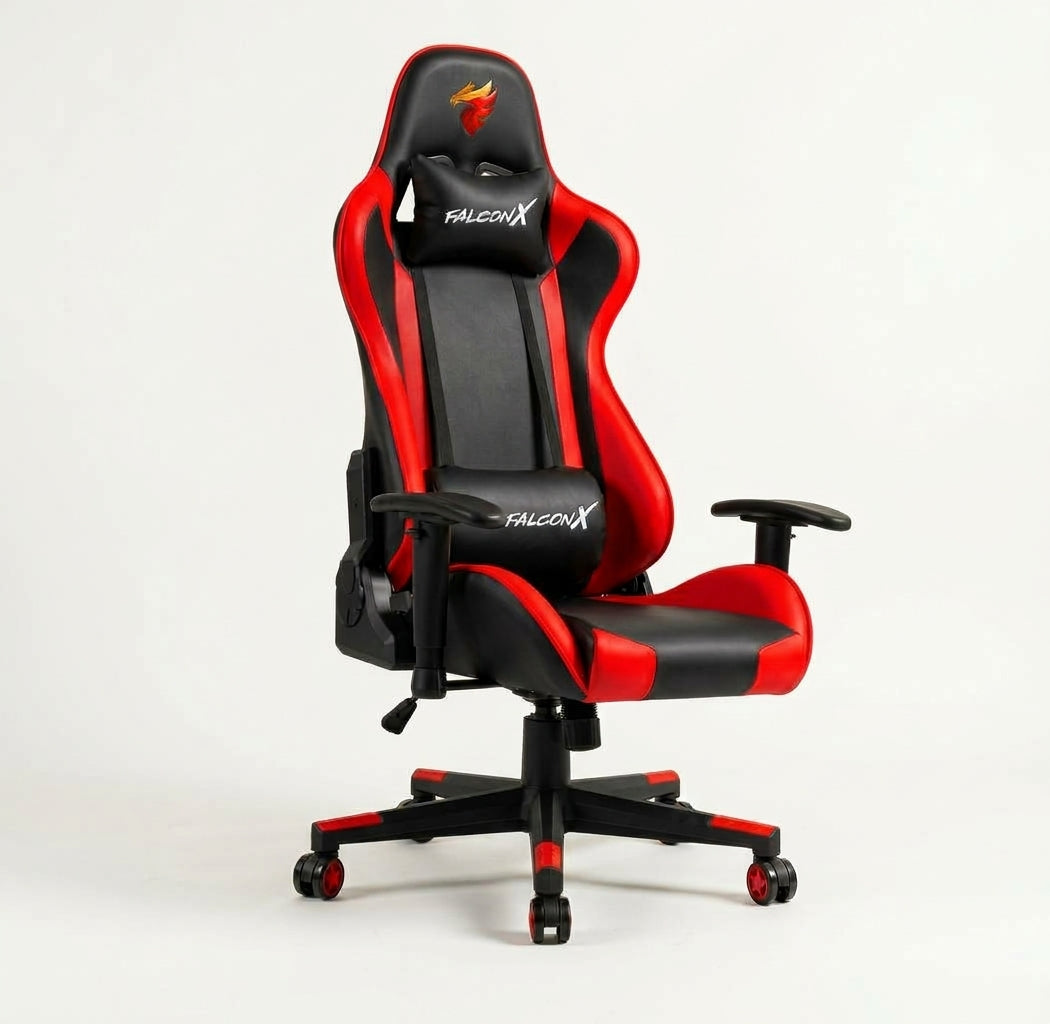 SILLA GAMER FALCON X REF SD-018 NEGRO/ROJA CUERO SINTETICO