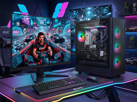 PC GAMER EVC INTEL CORE I7 14700 RAM 16GB DDR5 SSD 500GB + MONITOR MSI 24,5" 240HZ + TECLADO Y MOUSE