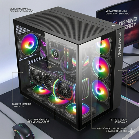 Chasis Wattana Artico Snow 7. Fan Rgb 120mm Negra