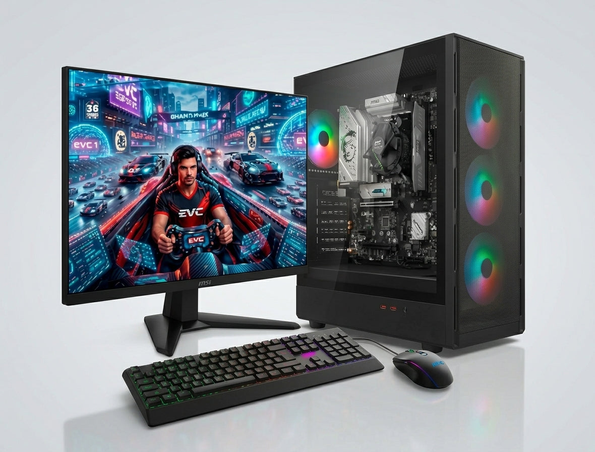 PC GAMER EVC INTEL CORE I7 14700 RAM 16GB DDR5 SSD 500GB + MONITOR MSI 24,5" 240HZ + TECLADO Y MOUSE