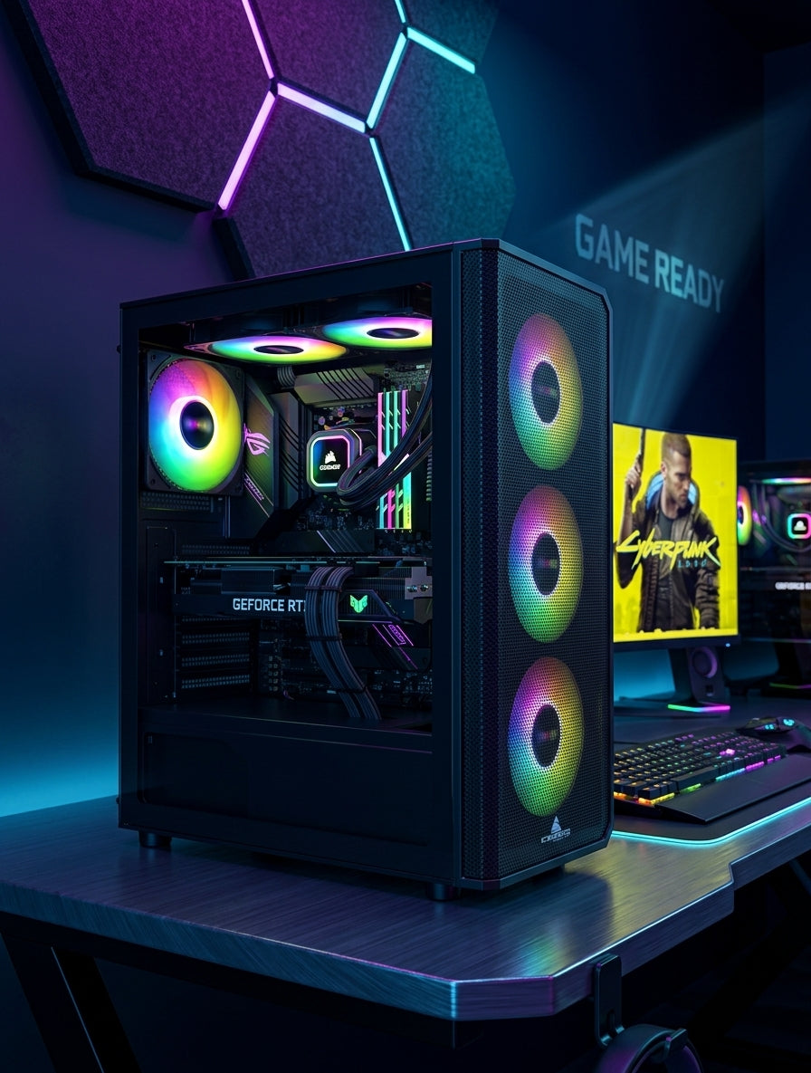 CHASIS GAMER ICEBERG FLOW E MESH NEGRO 4.FAN 120MM ARGB MID ATX