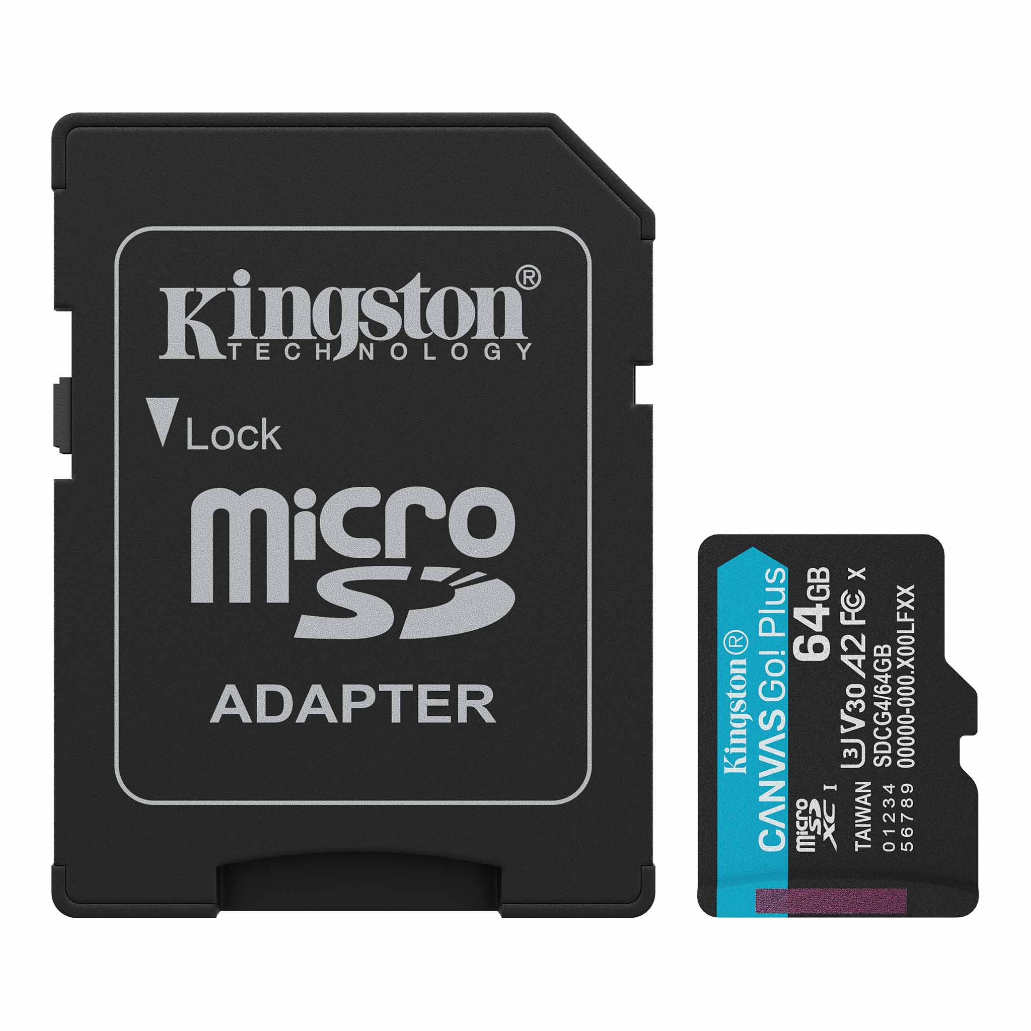 MEMORIA MICRO SD KINGSTON 64GB 200MBs CANVAS GO PLUS V30 A2 C10