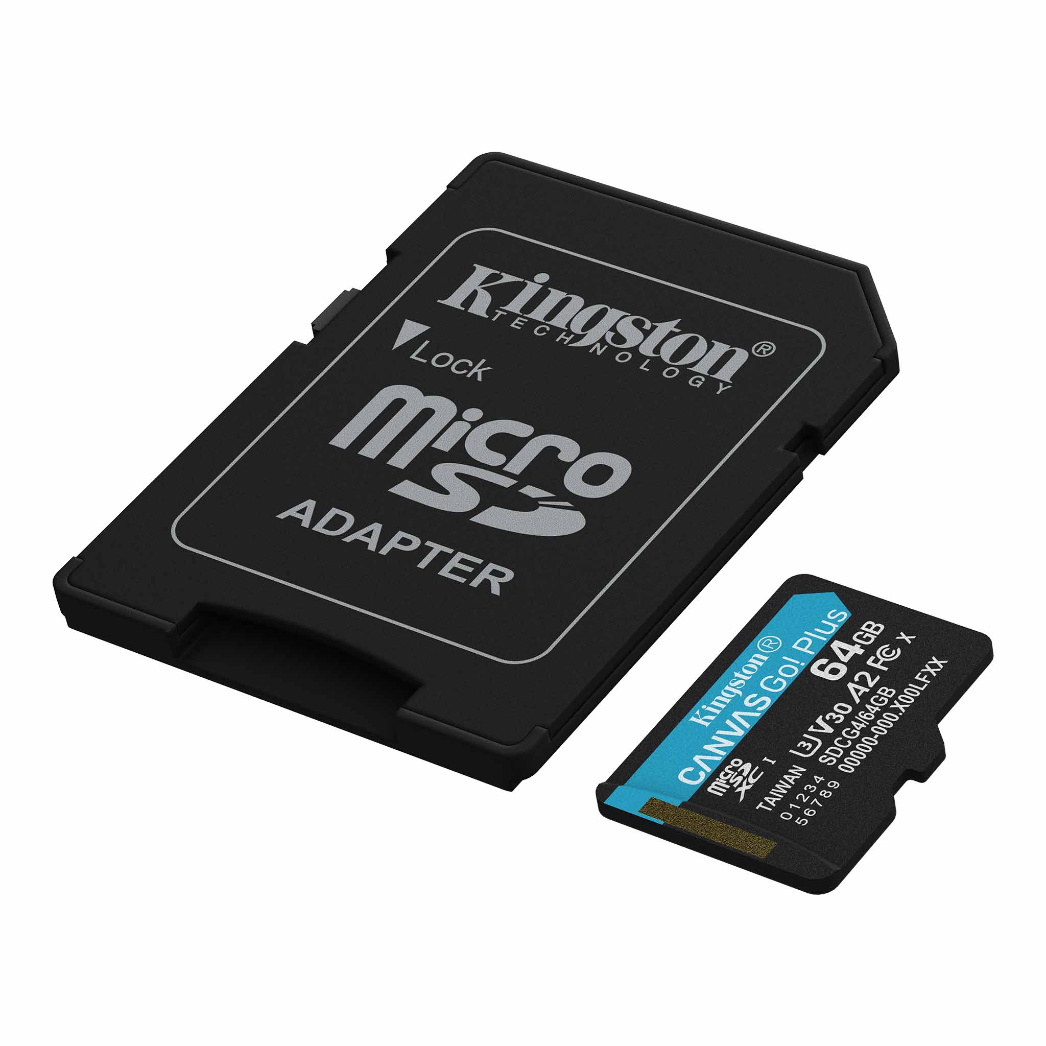 MEMORIA MICRO SD KINGSTON 64GB 200MBs CANVAS GO PLUS V30 A2 C10