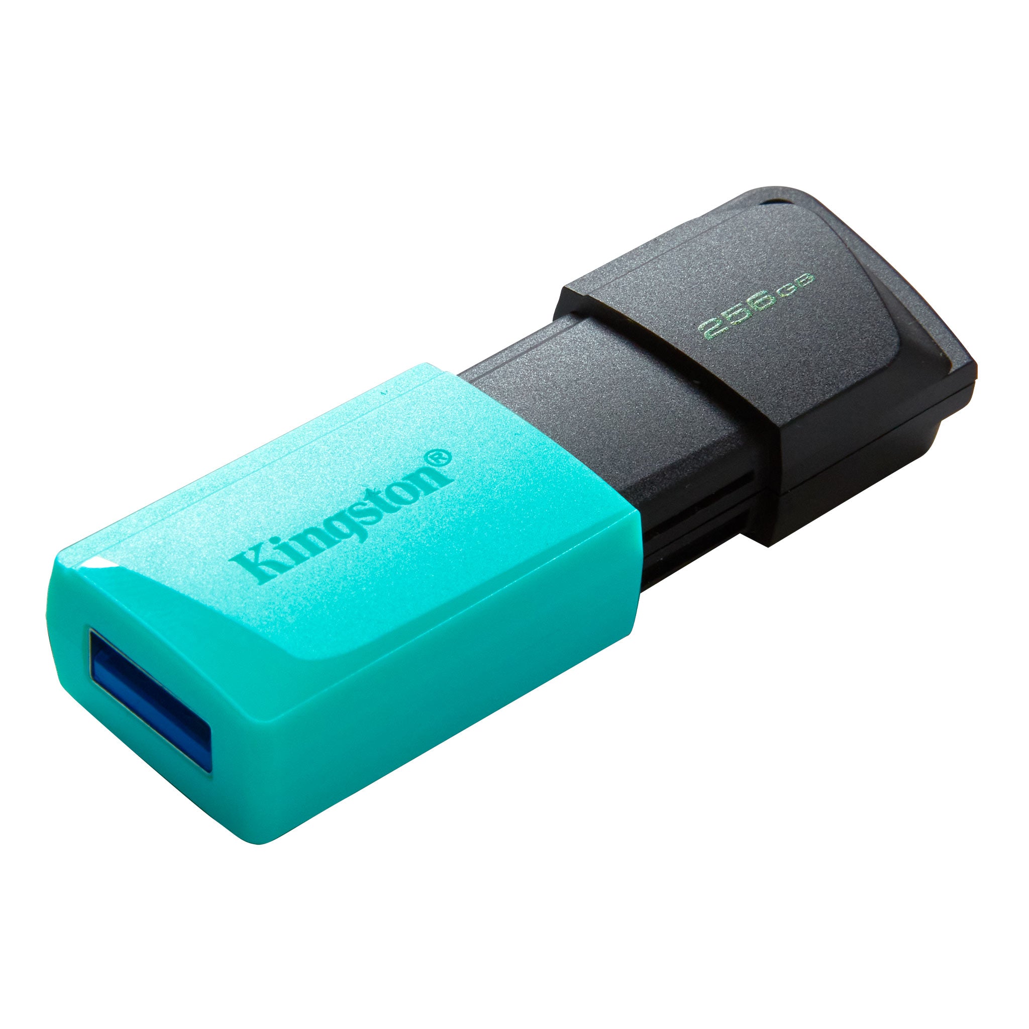 MEMORIA USB KINGSTON DATATRAVELER 3.2 DTX M 256GB NEGRA / AZUL TURQUESA