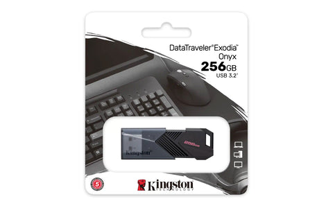 MEMORIA USB KINGSTON DATATRAVELER 3.2 DTX M 256GB NEGRA / AZUL TURQUESA