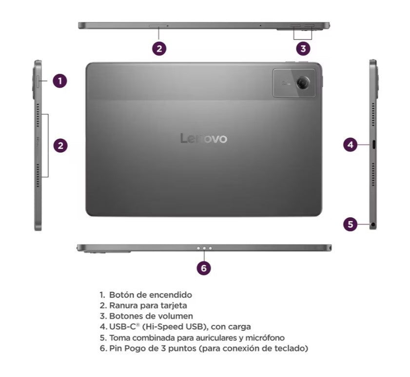 TABLET LENOVO TAB TB336FU / TECLADO / PANTALLA 8,7" / 128GB - RAM 8GB - S.O ANDROID 15 - WIFI