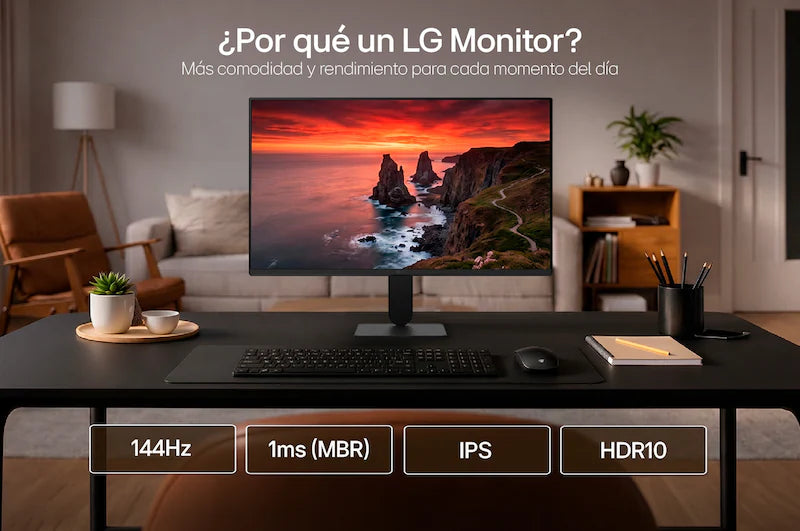 MONITOR GAMER LG 24" IPS FHD 24U411B-B 144Hz 1Ms HDMI/VGA