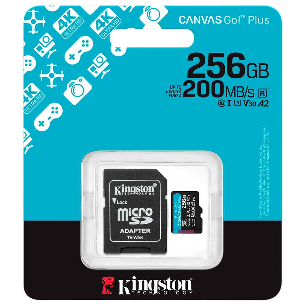 MEMORIA KINGSTON MICRO SD 256GB 200MB/s 4K V30 A2 SDCG4
