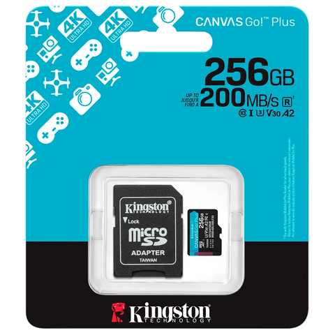MEMORIA KINGSTON MICRO SD 256GB 200MB/s 4K V30 A2 SDCG4