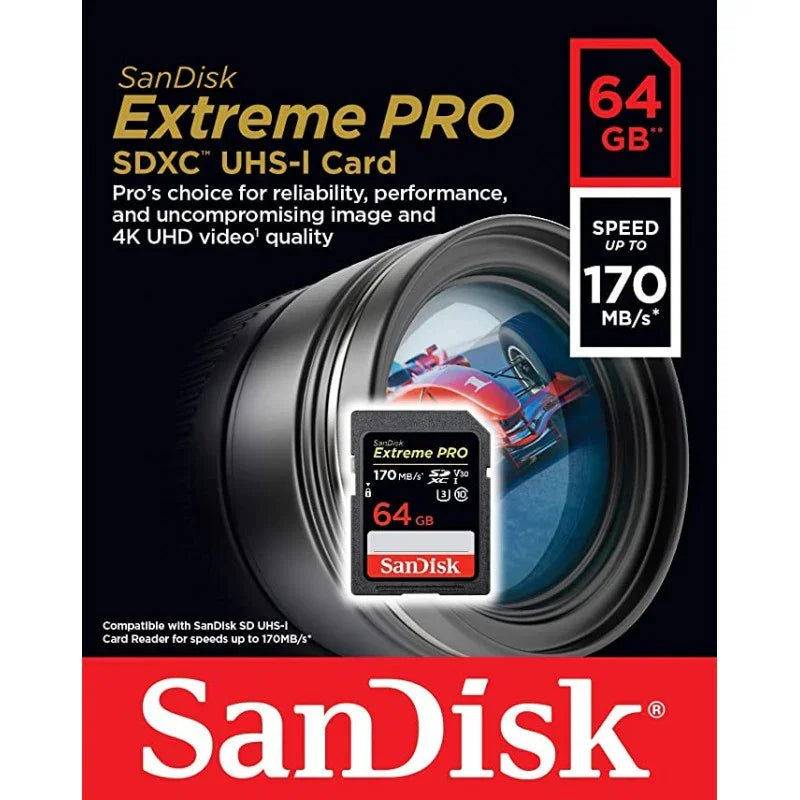 MEMORIA SD 64 GB SANDISK EXTREME PRO 4K 170/90