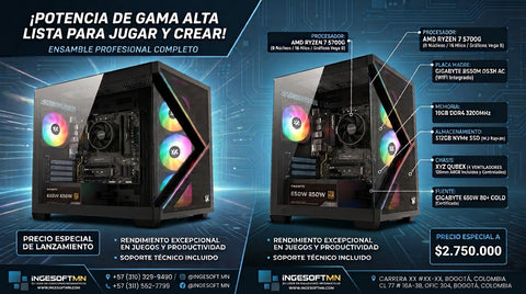 COMPUTADOR PG AMD RYZEN 7 5700G RAM16GB LG 24" 144Hz