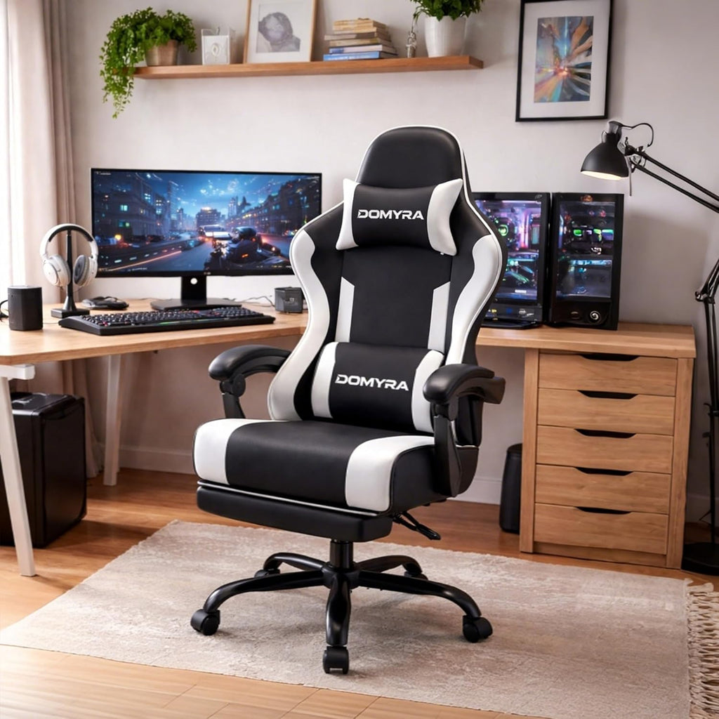 SILLA GAMER DOMYRA RECLINABLE SOPORTE LUMBAR APOYAPIES