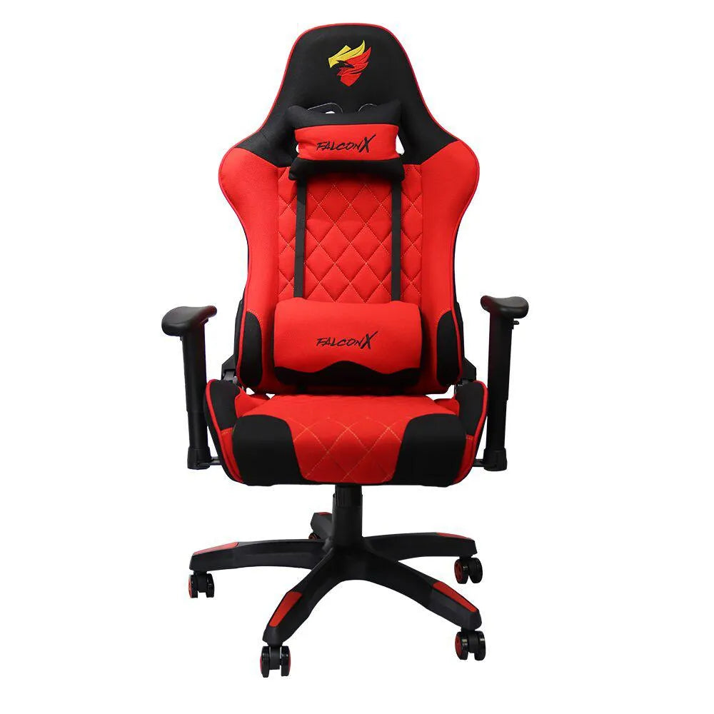 SILLA GAMER FALCON X REF SD-325 NEGRO/ROJA PAÑO/TELA/TRIANGULOS