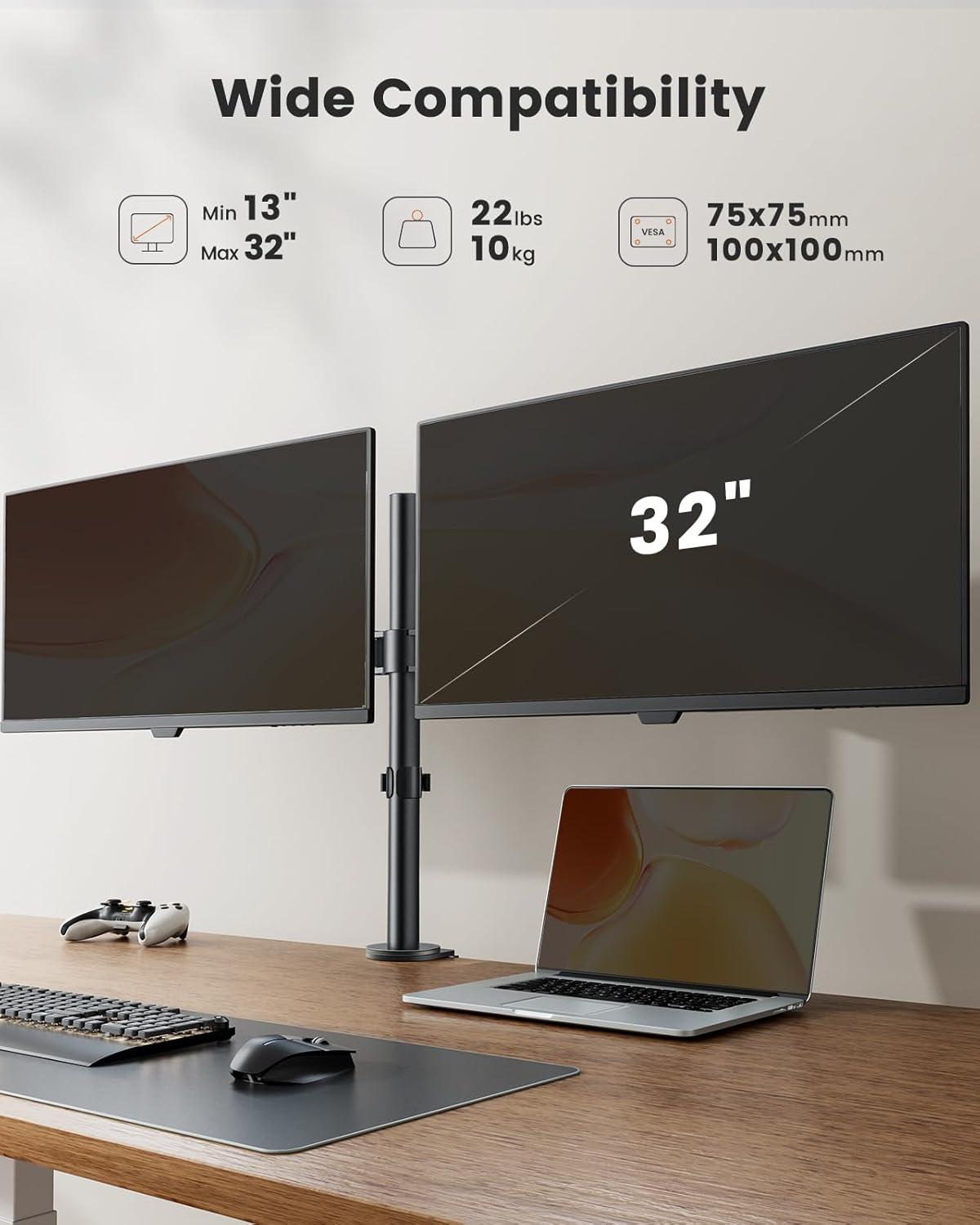 Brazo soporte doble monitor 17-32" ErGear