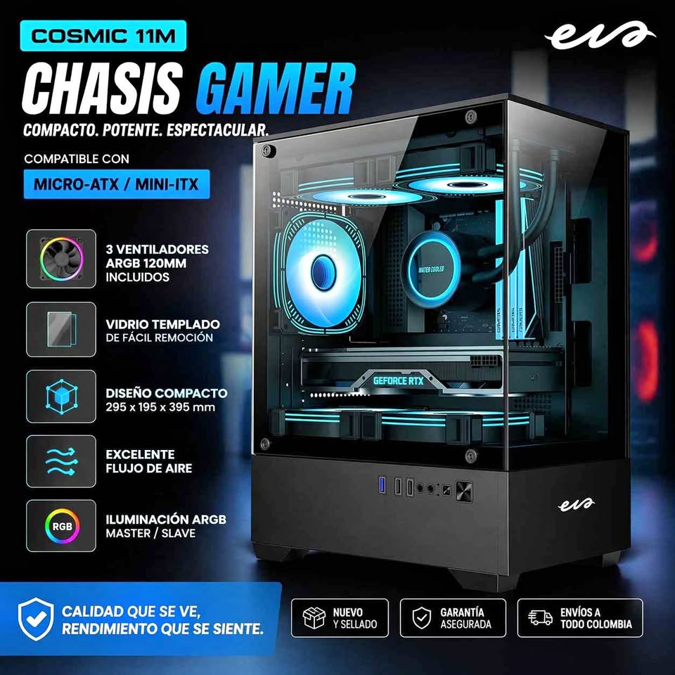 CHASIS EVA COSMIC 11M Mini-ITX 3.VENTILADOR 120MM RGB
