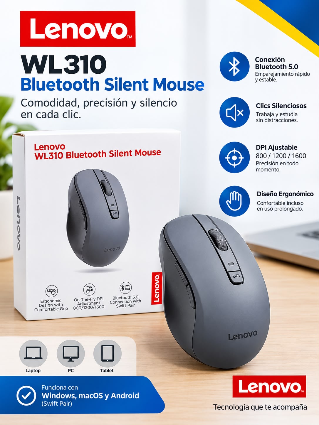 MOUSE LENOVO INALAMBRICO WL310 BLUETOOTH