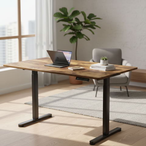 ESCRITORIO ELECTRICO VINTAGE ALTURA AJUSTABLE 116Cm / Largo 116Cm / Ancho 60Cm