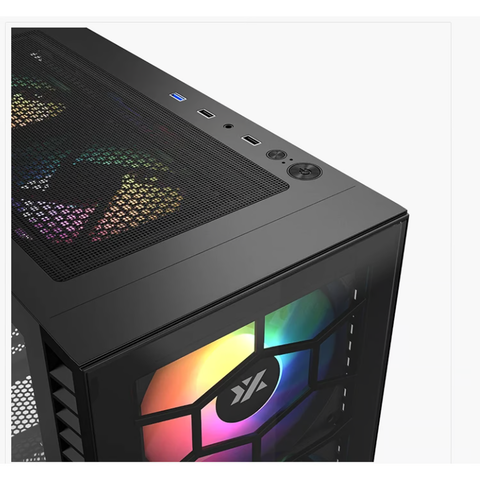 CHASIS ATX XYZ AIRONE 100 GLASS NEGRA 6. FAN 120MM