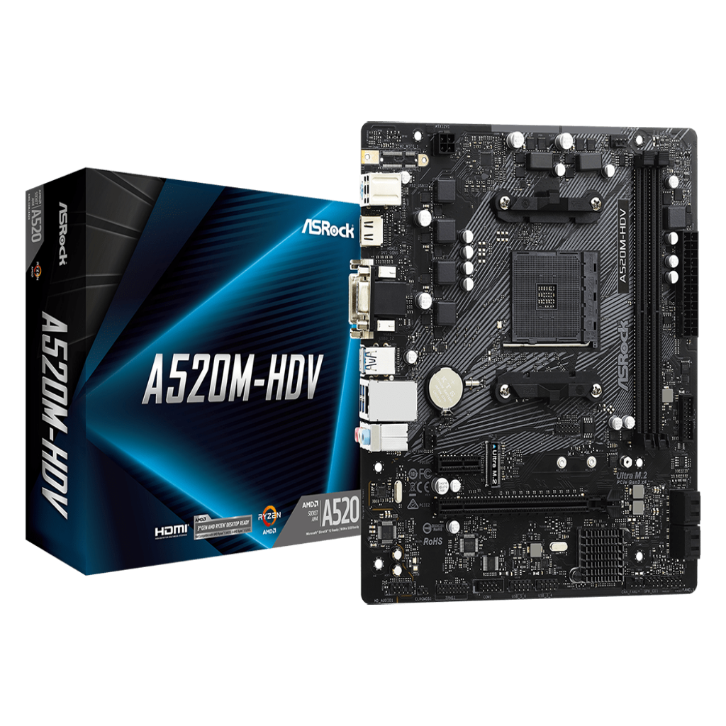 BOARD ASROCK A520M DHDV 2. DDR4 RYZEN AM4
