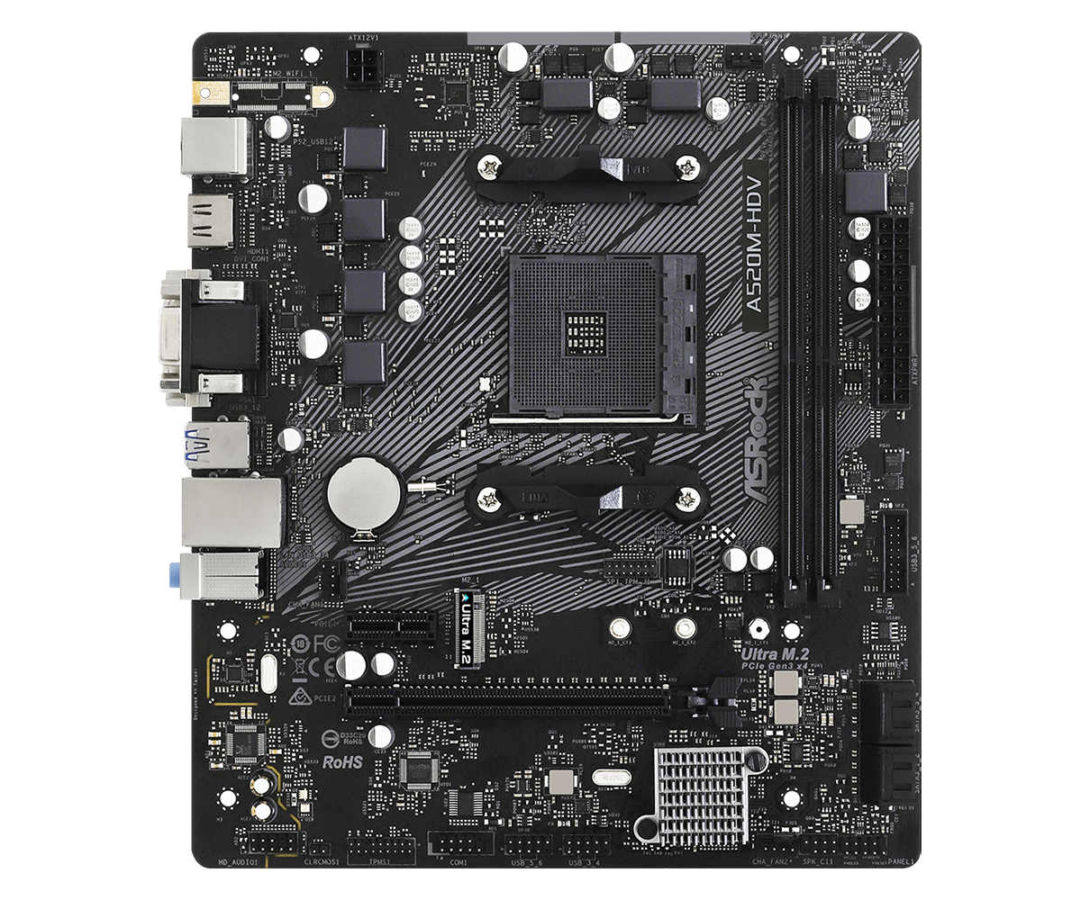 BOARD ASROCK A520M DHDV 2. DDR4 RYZEN AM4