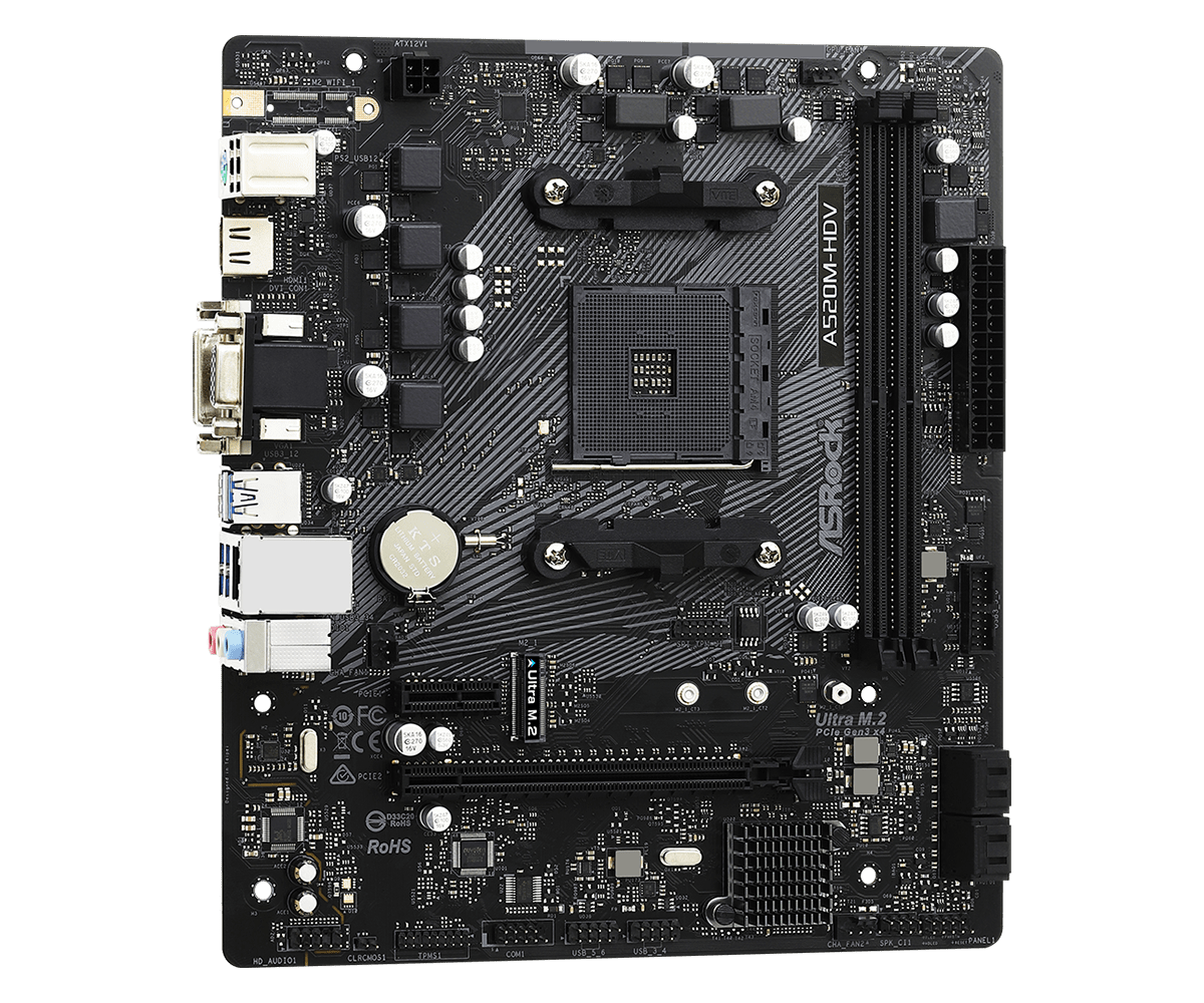 BOARD ASROCK A520M DHDV 2. DDR4 RYZEN AM4