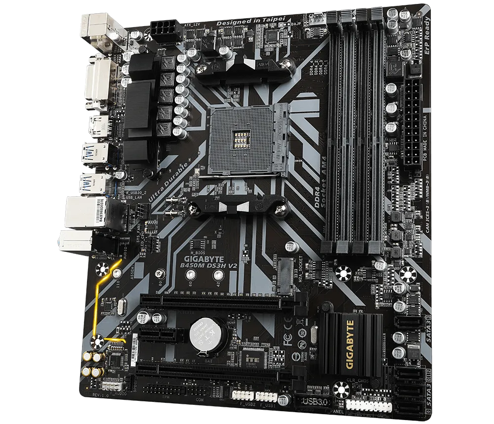 BOARD GIGABYTE B450M DS3H V2 4. DDR4 RYZEN AM4