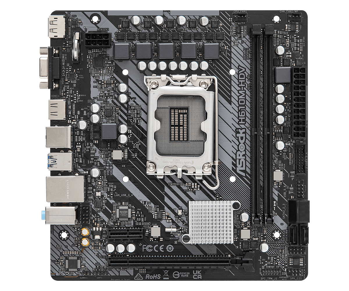 BOARD ASROCK H610M-HDV Micro USB 3.2 A.V.R Pciexp 2DDR4 LGA 1700 12va GEN