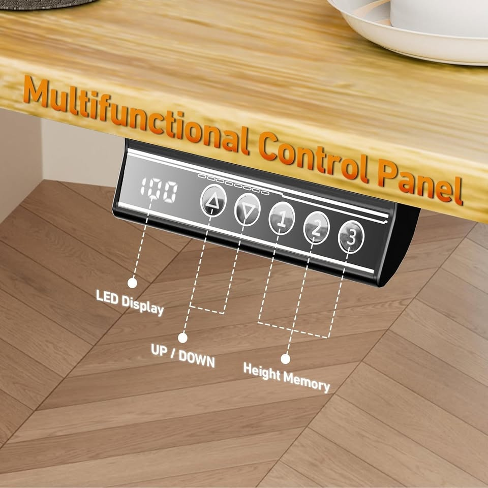 ESCRITORIO ELECTRICO ALTURA AJUSTABLE  / RUEDAS / 121cm