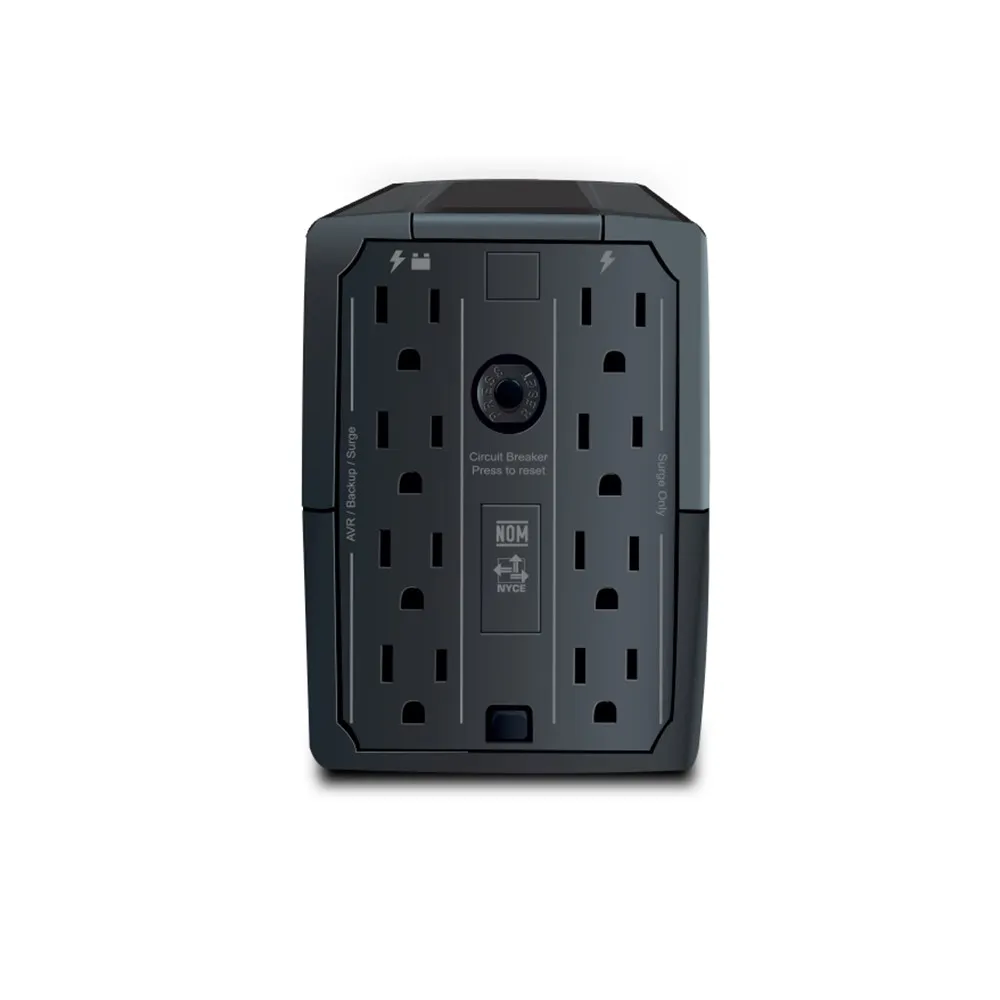 UPS CDP 500VA/250W R-UPR 508, 8 Tomas de Salida 4.PUERTOS USB FRONTALES