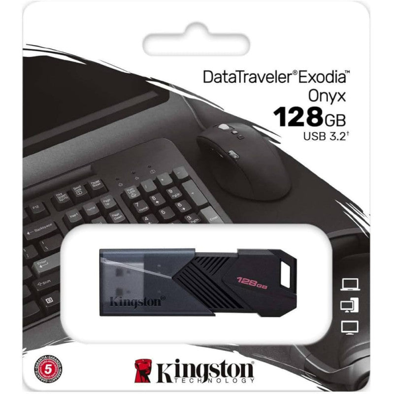 MEMORIA USB KINGSTON 128GB DATATRAVELER 3.2 EXODIA NEGRA