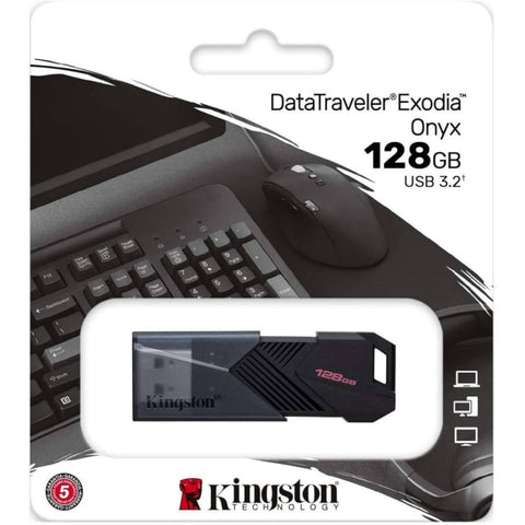MEMORIA USB KINGSTON 128GB DATATRAVELER 3.2 EXODIA NEGRA