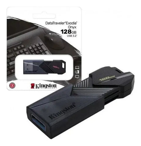 MEMORIA USB KINGSTON 128GB DATATRAVELER 3.2 EXODIA NEGRA