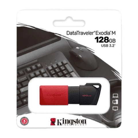 MEMORIA USB KINGSTON 128GB DATATRAVELER 3.2 EXODIA NEGRA